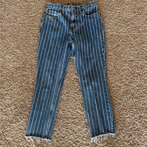 Abercrombie & Fitch High Rise Blue Striped Jeans